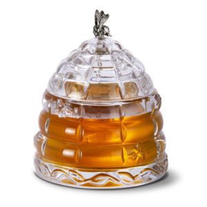 Pojemnik na miód z pszczółką i drewnianym nabierakiem do miodu GOLD BEE - obrazek 3