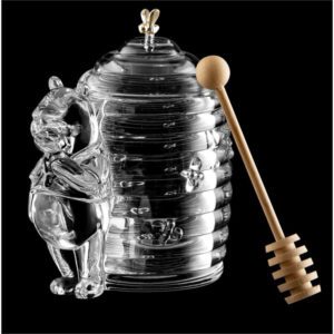 Pojemnik na miód z pszczółką i drewnianym nabierakiem do miodu TEDDY BEAR - obrazek 2