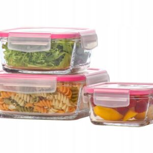 Pojemnik szklany z pokrywą 1000 ml róż FRESCO Lav - obrazek 7