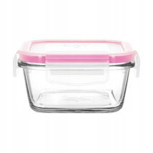 Pojemnik szklany z pokrywą 400 ml róż FRESCO Lav - obrazek 4