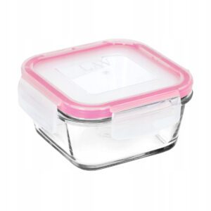 Pojemnik szklany z pokrywą 400 ml róż FRESCO Lav - obrazek 5