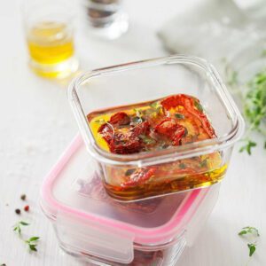 Pojemnik szklany z pokrywą 400 ml róż FRESCO Lav - obrazek 6