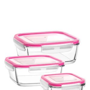 Pojemnik szklany z pokrywą 400 ml róż FRESCO Lav - obrazek 7