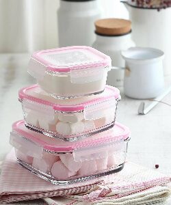 Pojemnik szklany z pokrywą 400 ml róż FRESCO Lav - obrazek 8