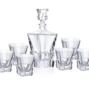 Kryształowy set do whisky 6x310 ml +karafka 900 ml CRACK - obrazek 1