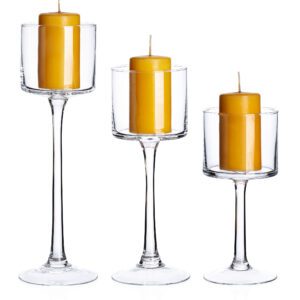 Świecznik na nodze szklany 40 cm - obrazek 4