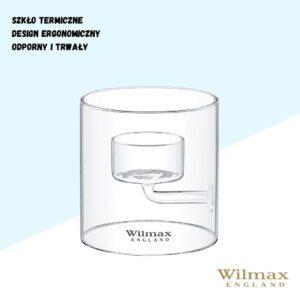 Świecznik szklany na 1 tealight Wilmax 9 cm - obrazek 3