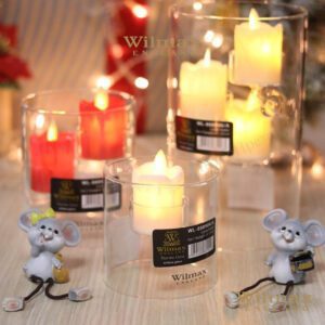 Świecznik szklany na 1 tealight Wilmax 9 cm - obrazek 5