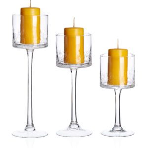 Świeczniki szklane zestaw 3szt KRAKLA - obrazek 1