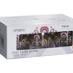 Szklanki ze wzorem łowickim 6x250ml FOLK - obrazek 3