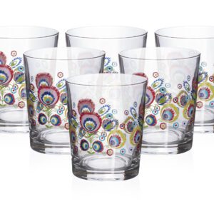 Szklanki ze wzorem łowickim 6x250ml FOLK - obrazek 1