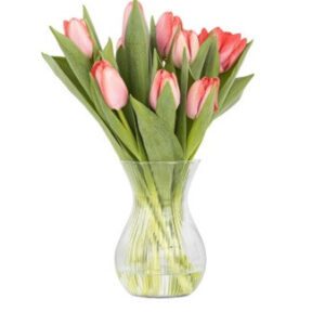 Wazon szklany na kwiaty tulipany LYRA 18 cm - obrazek 3