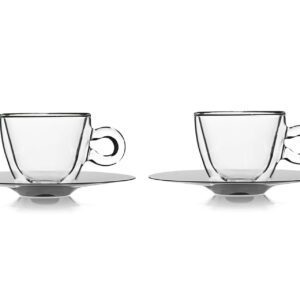 Filiżanki termiczne do kawy + spodek 2x65 ml Espresso LUIGI BORMIOLI - obrazek 3