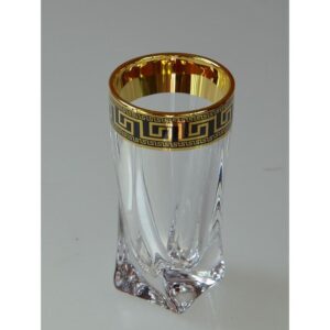 Ekskluzywny zestaw do likieru z kryształowego szkła QUADRO VERSO GOLD 6+1 - obrazek 2