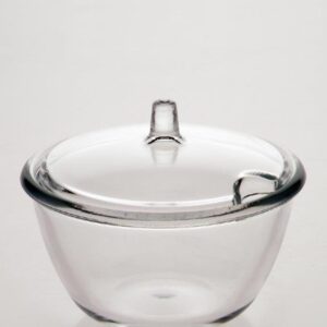 Cukiernica okrągła szklana z pokrywką z miejsce na łyżeczkę 12cm - obrazek 2