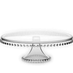 Patera na ciasto i tort szklana na nóżce 32cm.KULECZKI dół - obrazek 1