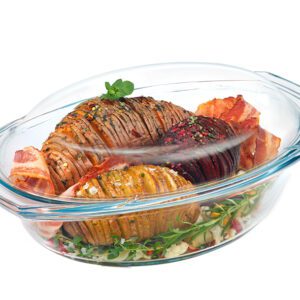 Naczynie 2,9 l żaroodporne owalne z pokrywą - obrazek 3