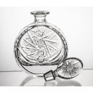 Karafka kryształowa do whisky 650 ml owalna szlif MŁYNEK - obrazek 2