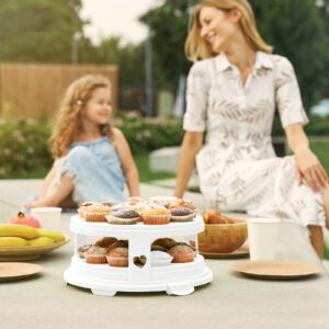 Pojemnik na tort wkładka na babeczki muffinki wysoki XL 26 cm FRESH Biały ROTHO - obrazek 5