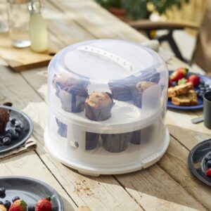 Pojemnik na tort wkładka na babeczki muffinki wysoki XL 26 cm FRESH Biały ROTHO - obrazek 4