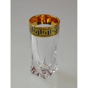 Kieliszki kryształowe do likieru wódki 6x50 ml QUADRO VERSO GOLD - obrazek 1