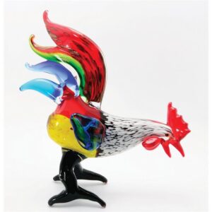 Szklana figurka 26 cm KOGUT z głową w dół - obrazek 1