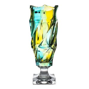 Wazon kryształowy na nodze 38 cm FLAMENCO LEMON - obrazek 1