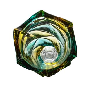 Wazon kryształowy na nodze 38 cm FLAMENCO LEMON - obrazek 3