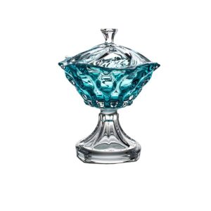 Bomboniera na nodze kryształowa 20,5 cm SAMBA AQUAMARINE - obrazek 1