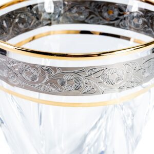 Ekskluzywne szklanki do whisky z kryształowego szkła 6x340 ml QUADRO ZŁOTO-PLATYNA - obrazek 3