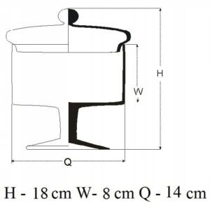 Bomboniera szklana na nodze Fi14 cm H-18cm - obrazek 4