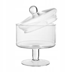 Bomboniera szklana na nodze Fi14 cm H-18cm - obrazek 1