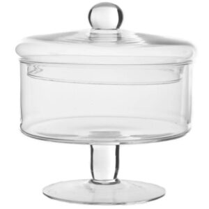 Bomboniera szklana na nodze Fi20 cm H-21cm - obrazek 1