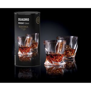 Zestaw do whisky 2 szklanki w tubie QUADRO Bohemia - obrazek 5