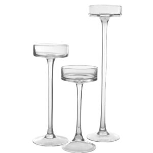 Świecznik na nodze szklany na tealight 25 cm - obrazek 3