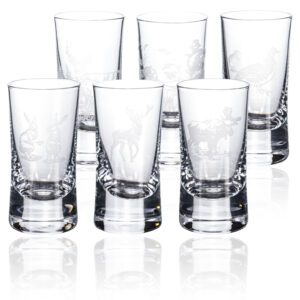 Kieliszki do wódki proste 6x40 ml Shot MYŚLIWSKIE - obrazek 1