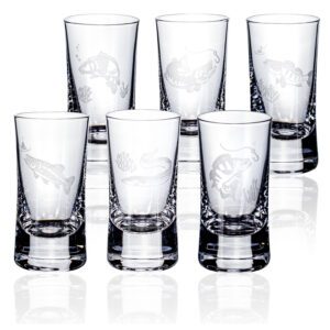 Kieliszki do wódki proste 6x40 ml Shot RYBY - obrazek 1