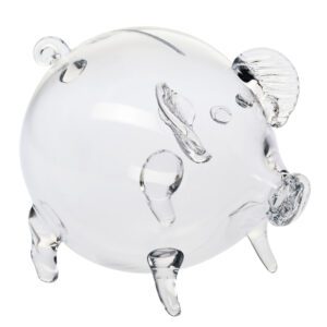 Skarbonka szklana świnka XXL 25,5 cm bezbarwna KROSNO do rozbicia - obrazek 1