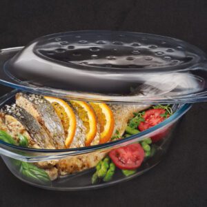 Naczynie 2,9 l żaroodporne owalne z pokrywą Grill&Drop - obrazek 3