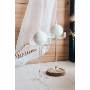 Świecznik na nodze szklany na tealight 20 cm - obrazek 3