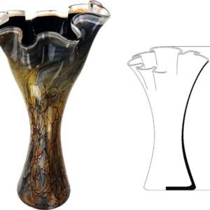 Wazon szklany wysoki 2308_40 Wzór DC 2 - obrazek 2