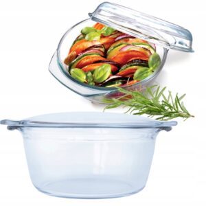 Garnek naczynie 1,8 l żaroodporny do pieczenia chleba z pokrywą - obrazek 2