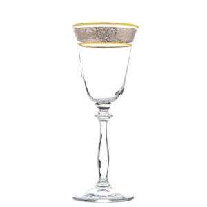 Kieliszki do wina 6x185 ml ANGELA ZŁOTO-PLATYNA - obrazek 1