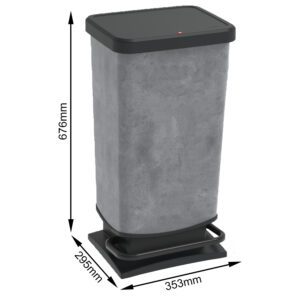 Kosz na śmieci z pedałem 40 l PASO / IML beton ROTHO - obrazek 2