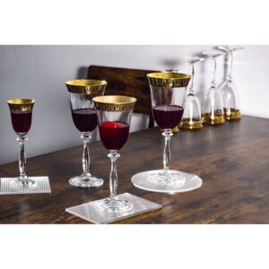 Kieliszki do wina 6x350 ml ANGELA VERSO GOLD - obrazek 5