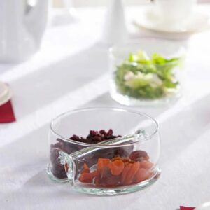 Salaterka szklana dzielona na 2 z wałkiem 17 cm EDWANEX - obrazek 2