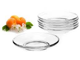 Talerzyki deserowe Glasmark Spodki szklane 10 cm 6 sztuk