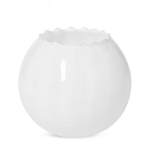 Wazon w optyku pionowym h-15,5 cm (OPAL) Biały - obrazek 1