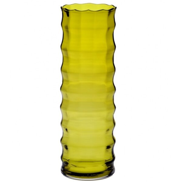 Wazon w optyku pionowym h-35 cm, oliwka
