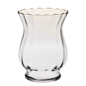 Wazon z pionowym optykiem, h- 20 cm, dymno-niebies - obrazek 1